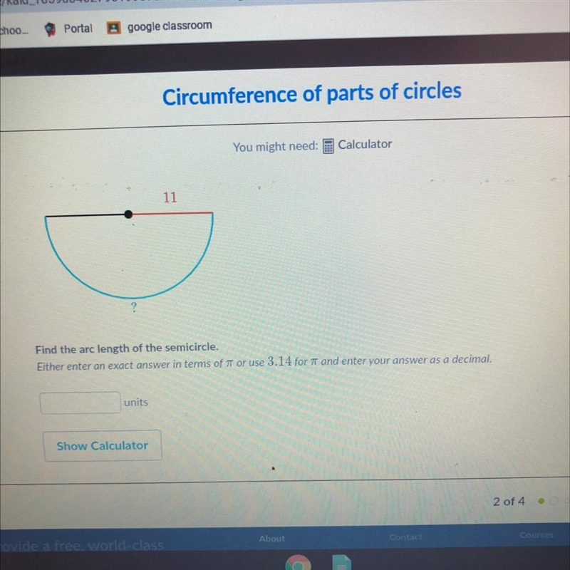 Circumference of parts of circle-example-1