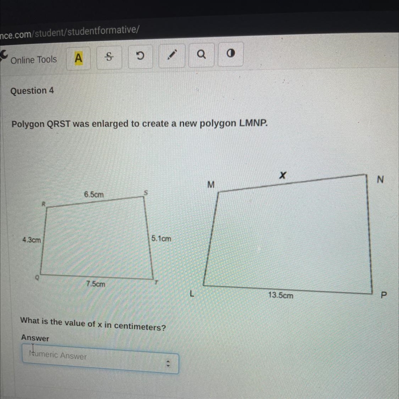 What is the value of x in cm-example-1