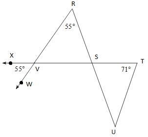 1. ∠XVR = 2. ∠RVS = 3. ∠WVS = 4. ∠RST = 5. ∠RSV = 6. ∠VSU = 7. ∠UST = 8. ∠TUS =-example-1