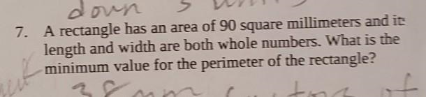 Find minimum value for the perimeter of the rectangle.​-example-1