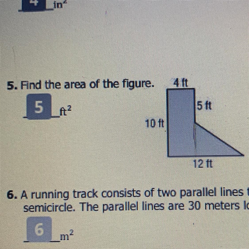 Please help ASAP! Find the area of the figure. Number 5.-example-1