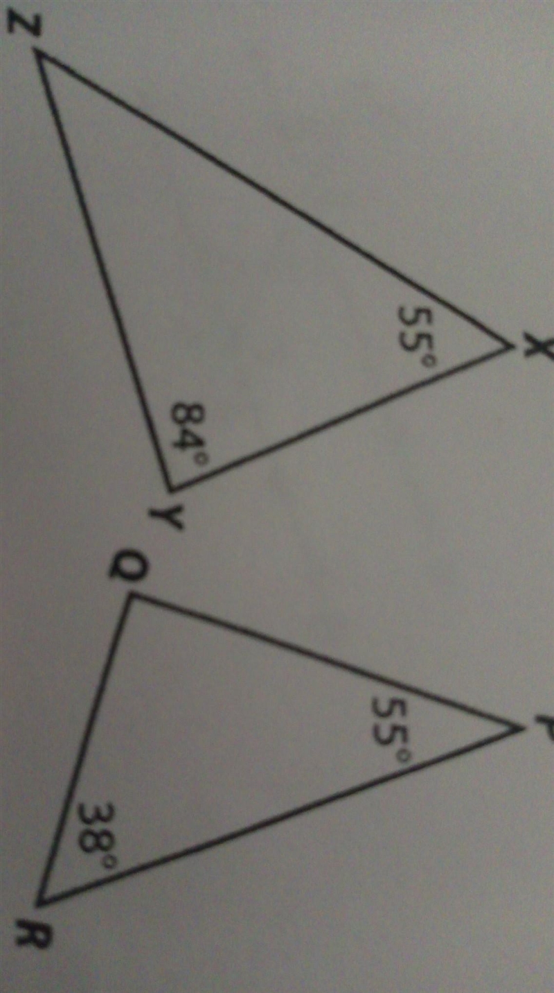 Explain whether the triangles are similar.​-example-1