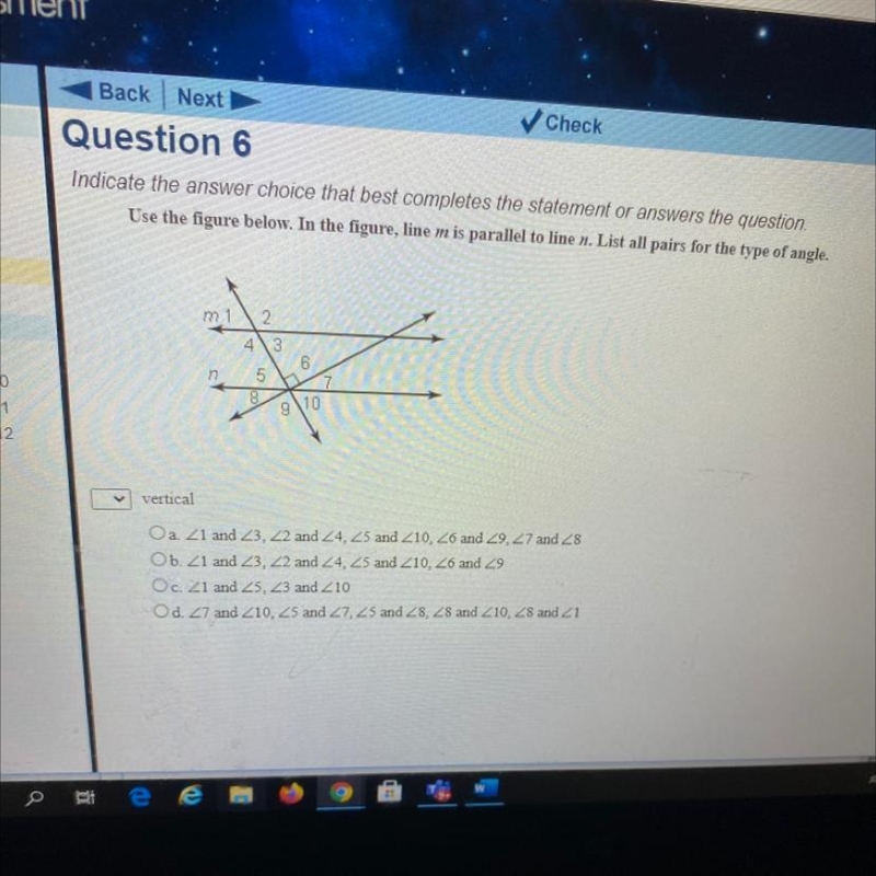 N 1 n2 Question 6 Indicate the answer choice that best completes the statement or-example-1