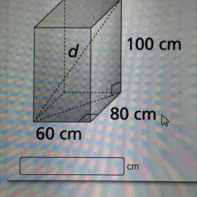 A box in the shape of a rectangular prism has the dimensions shown. What is the length-example-1