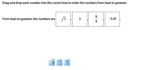 Drag and drop each number into the correct box to order the numbers from least to-example-1