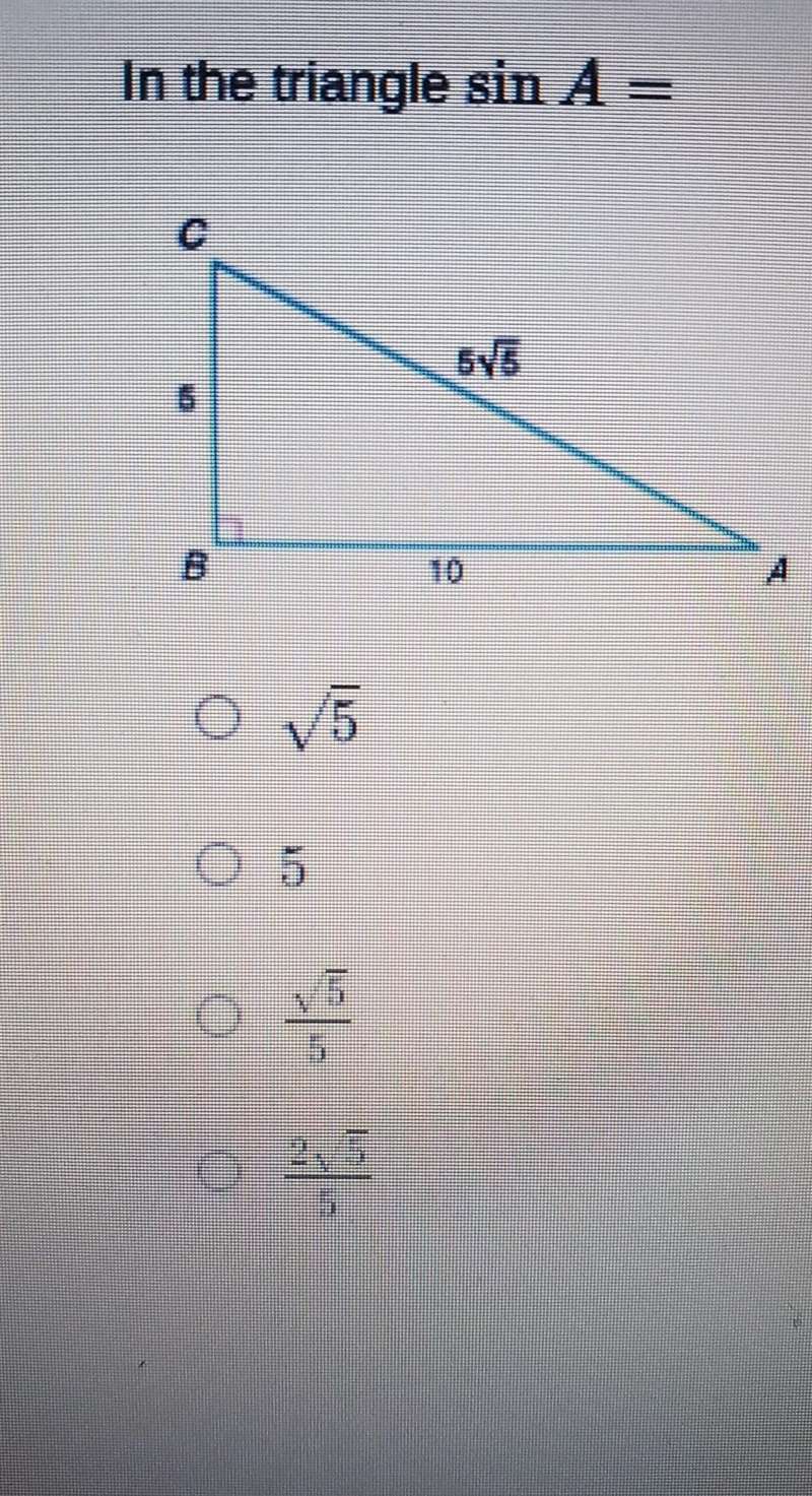 In the triangle sin A =​-example-1