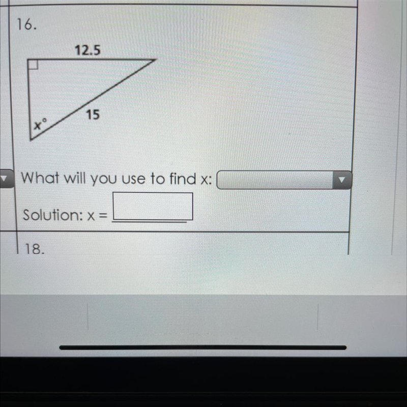 Directions: Find the value of x. Round angle measures to the nearest degree.-example-1