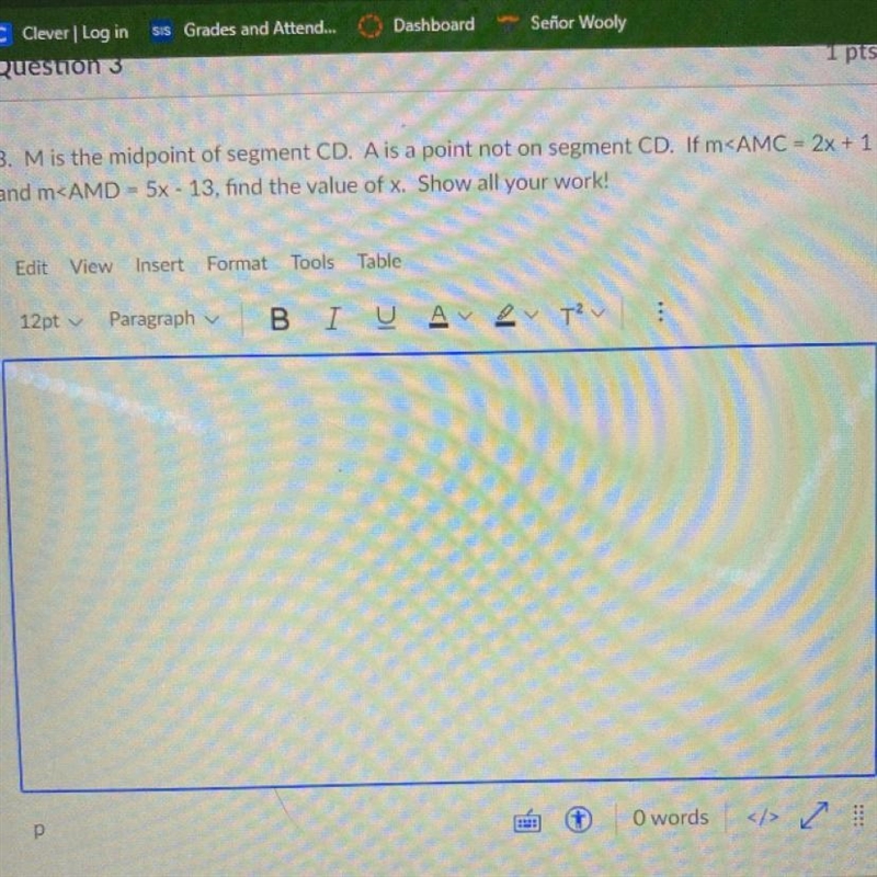 M is the midpoint of segment CD. A is a point not on CD. If m-example-1