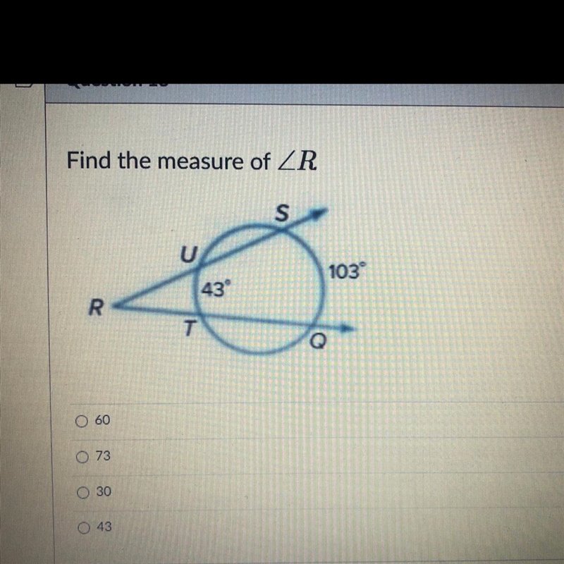 Find the value of ∠R-example-1