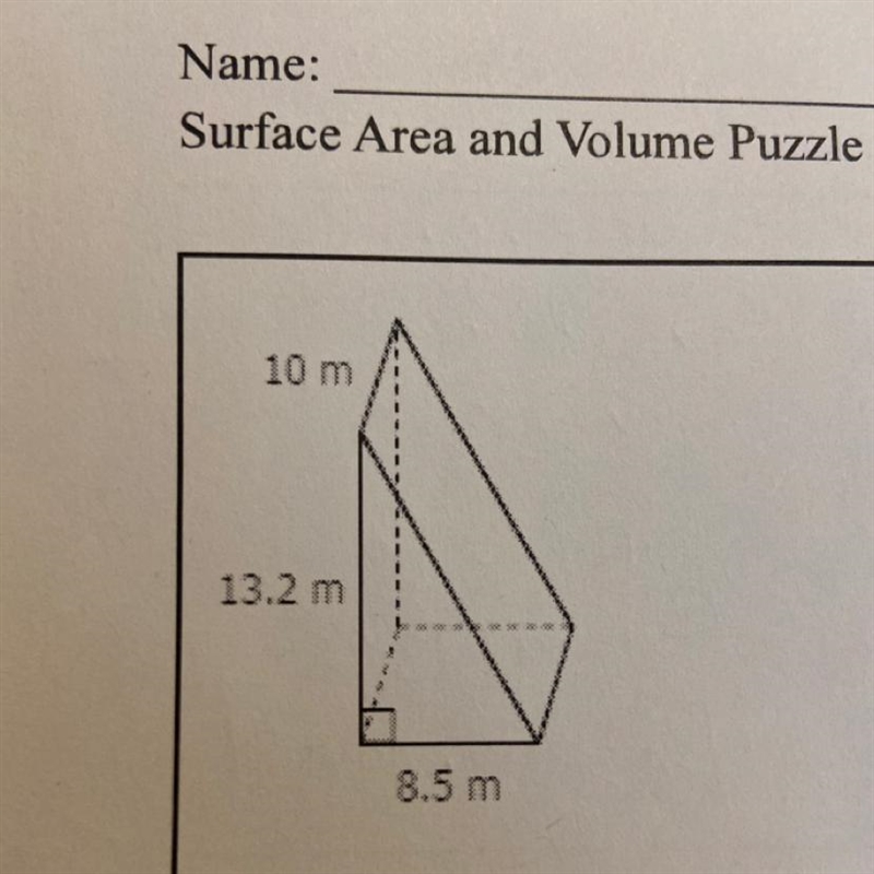 What is the surface area and volume of this triangular prism?-example-1