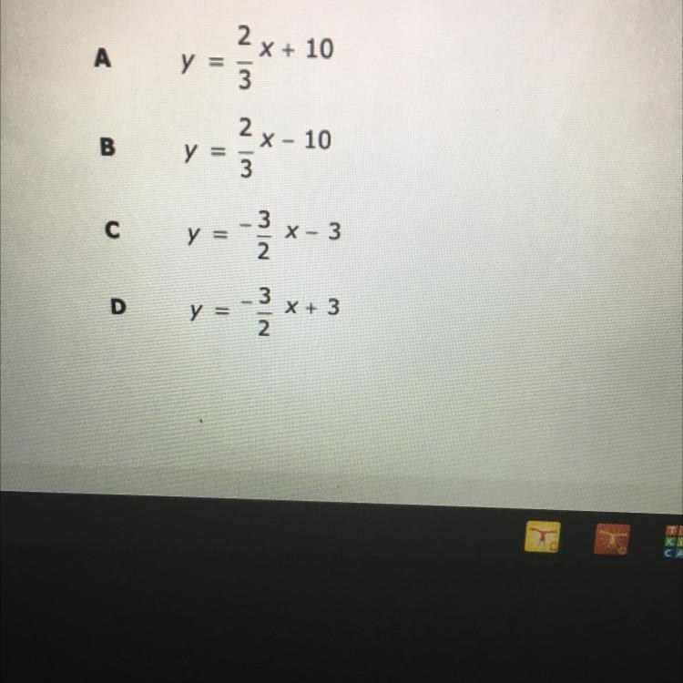 PLEASE ASAP What is the equation of the line passes through the point (-6, 6) and-example-1