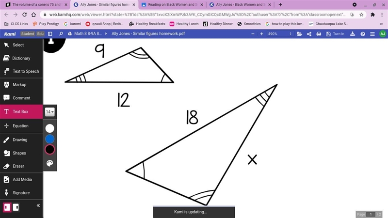 Please help! This question has to do with "Similar Figures".-example-1