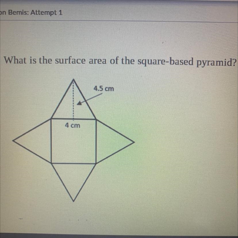 What is the surface area of the square-based pyramid? 4.5 cm 4 cm-example-1