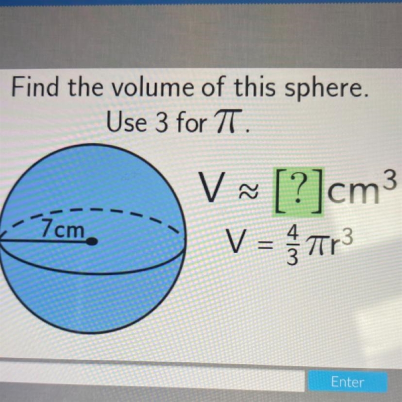 Please help find the volume of this sphere as soon as possible.. I really don’t understand-example-1