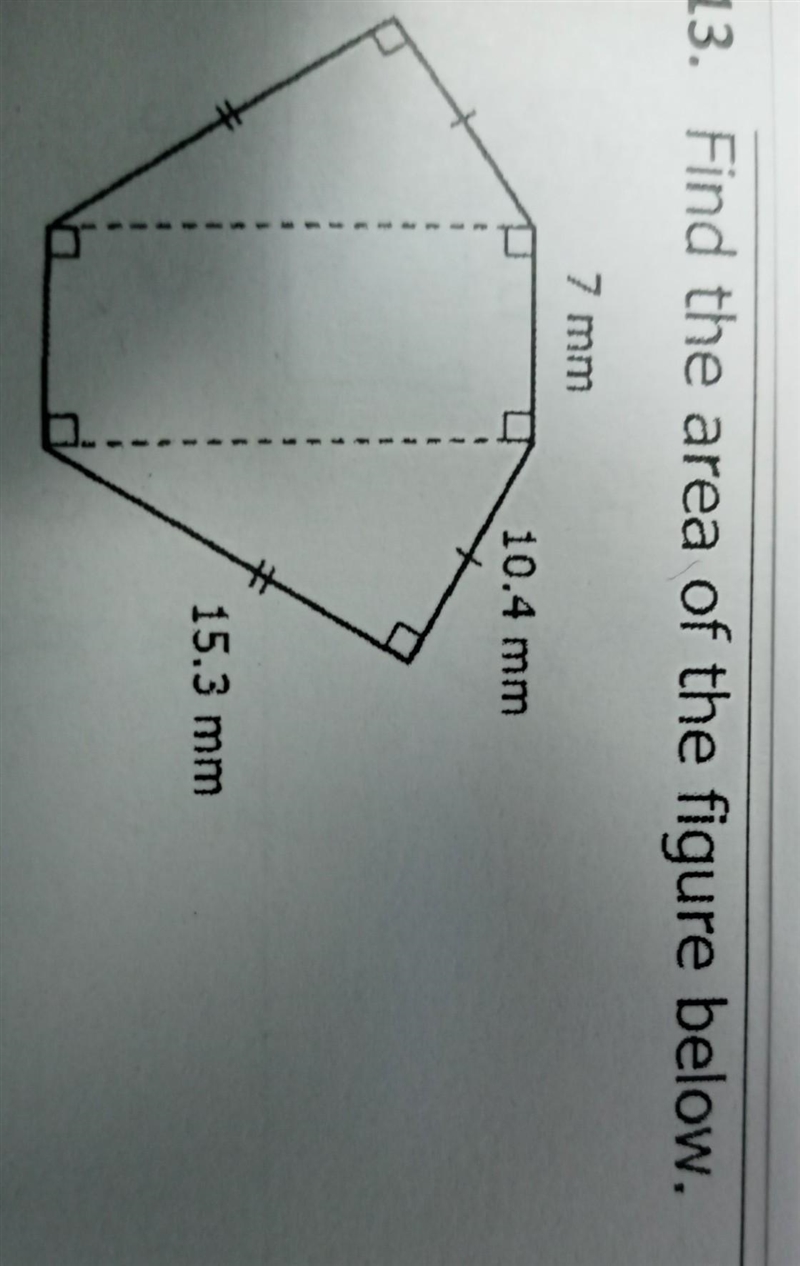 Please hellllp !!! find the area of the figure below 7mm, 10.4mm ,15.3mm​-example-1