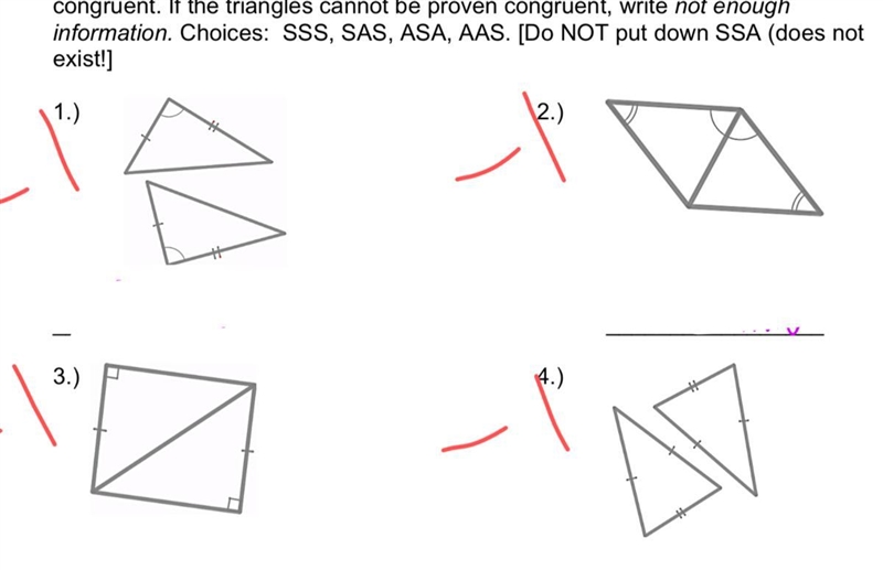 Determine if the triangle is sss, sas, asa, or aas or none.-example-1