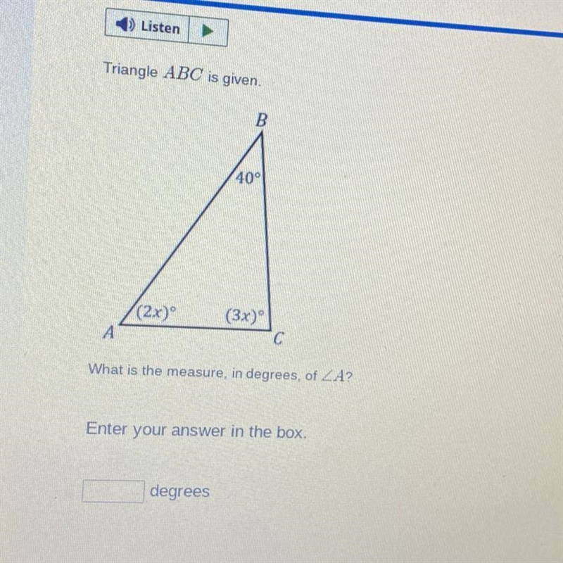 What is the measure in degrees, of ZA?-example-1