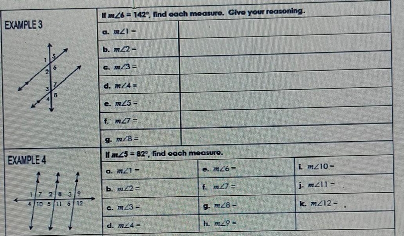 I got this as homework "recognizing angle pairs with transversal and parallel-example-1