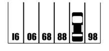 What is the number of the parking space covered by the car?-example-1