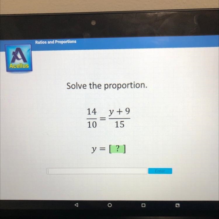 Solve the proportion what y = ?-example-1