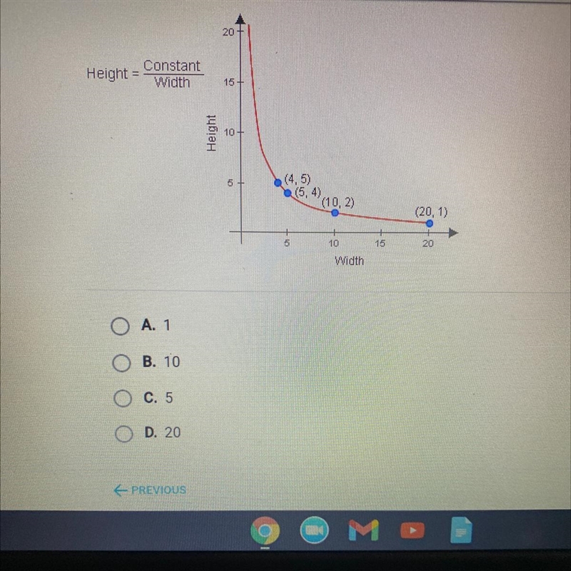 According to the graph, what is the value of the constant in the equation below?-example-1