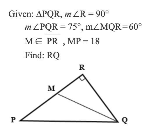 Given PQR, R=90º....-example-1