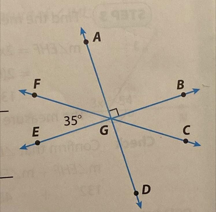 5. Name a pair of supplementary angles. 6.Name a pair of vertical angles 7.Name a-example-1