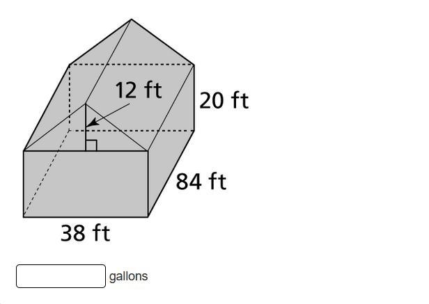 A barn is shaped like a rectangular prism with a triangular prism on top as shown-example-1