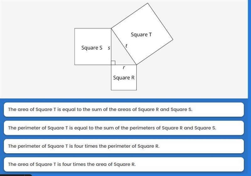 The edges of three squares are joined together to form a right triangle with legs-example-1