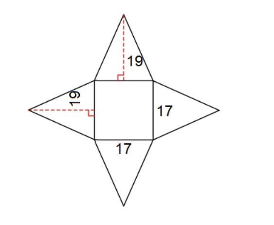 Find the surface area of the solid given the net-example-1