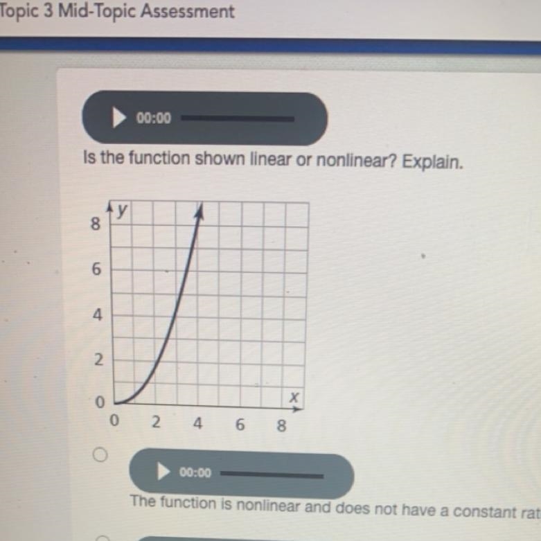 Is the function linear or non linear?-example-1