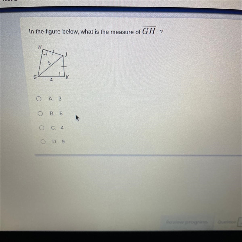 In the figure below, what is the measurement of GH ?-example-1