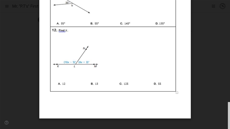 Number 12 find x....-example-1