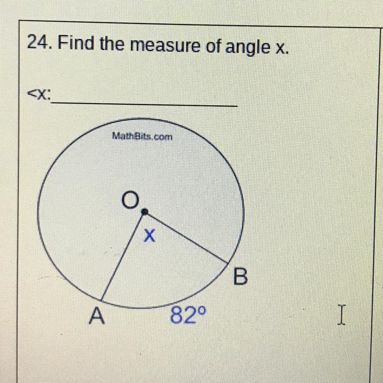 Find the measure of angle x. Help!-example-1