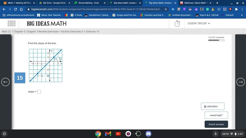 Find the slope of the line.-example-1