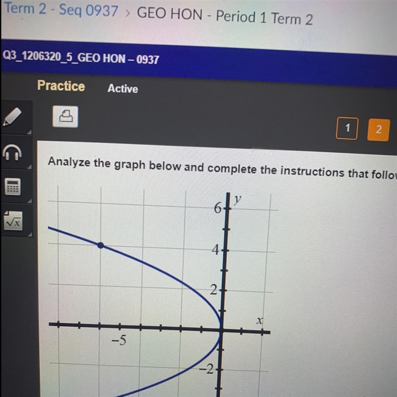 Find the equation of the parabola in the graph. The vertex is at (0,0) x^2=-8/3 y-example-1