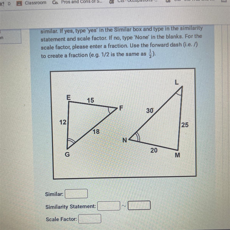 Similar: Similarity Statement: Scale Factor: Please help, NO LINKS-example-1