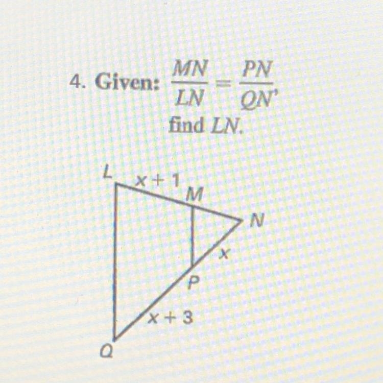 What does side LN equal?-example-1