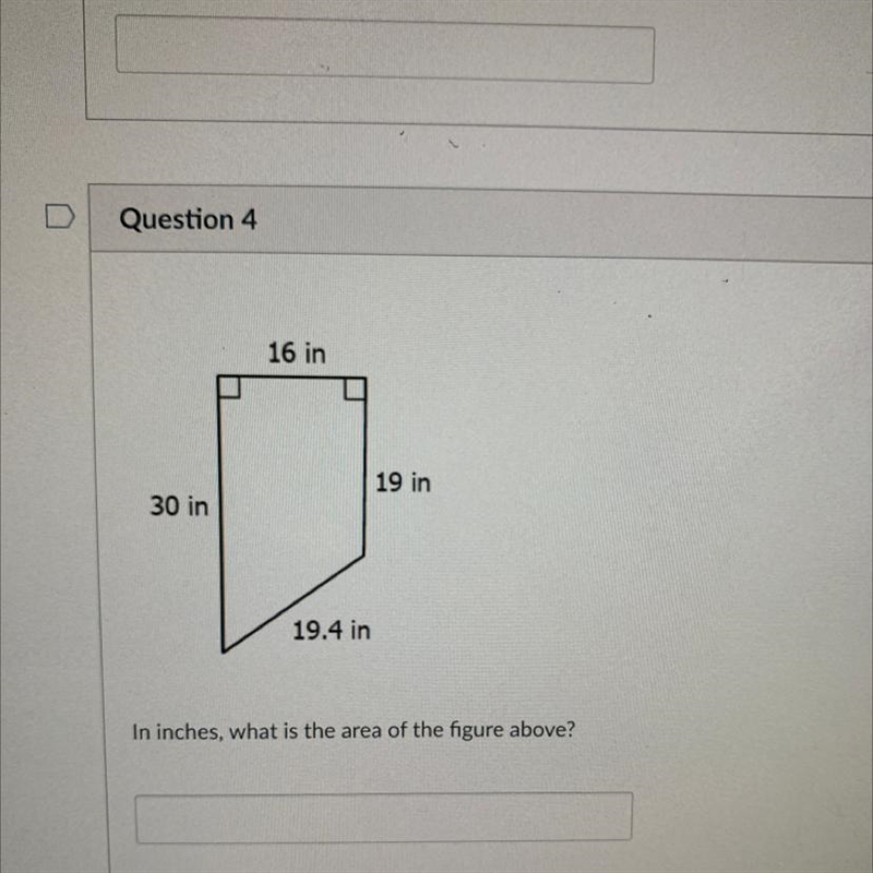 In inches, what is the area of the figure above?-example-1