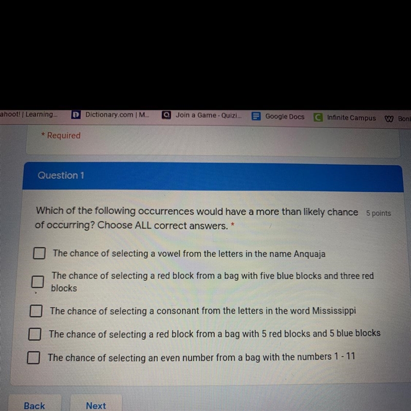 Which of the following occurrences would have a more than likely chance of occurring-example-1