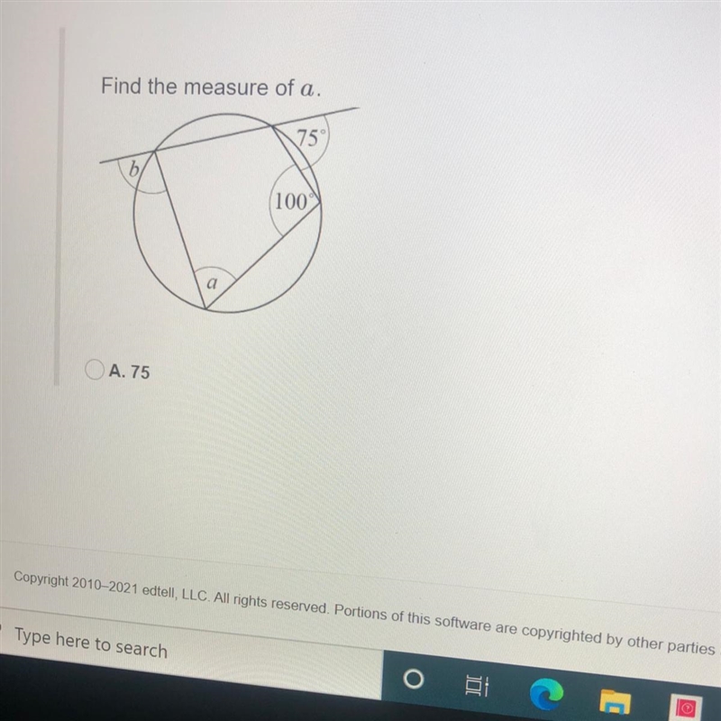 Solve for the measure of a-example-1