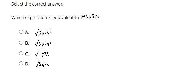 Select the correct answer. Which expression is equivalent to-example-1