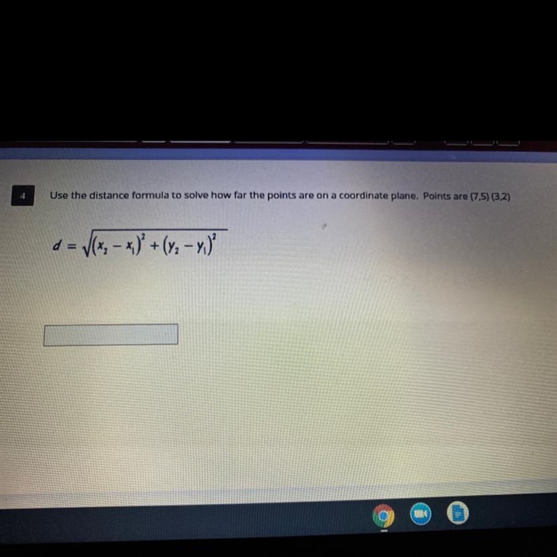 Use the distance formula to slove how far the points are on the a coordinate plane-example-1