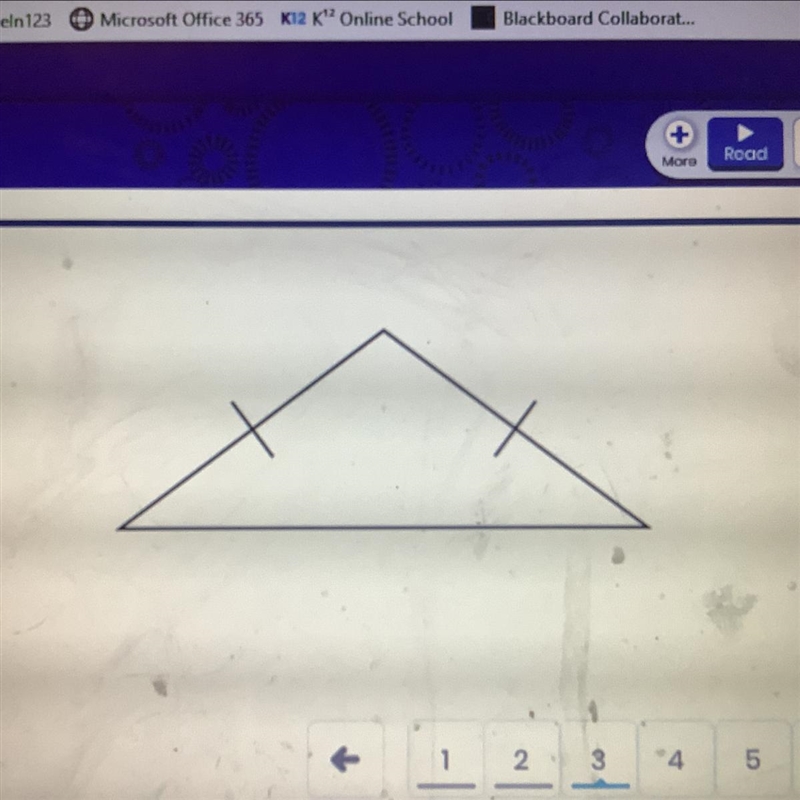 What type of triangle is this triangle? acute isosceles obtuse isosceles Right isosceles-example-1