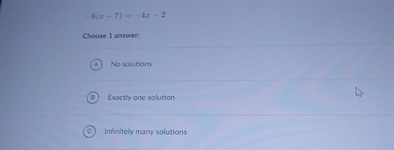 How many solutions does the following equation have? ​-example-1