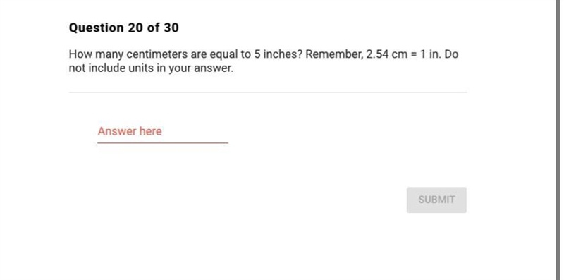 How many centimeters are equal to 5 inches?-example-1