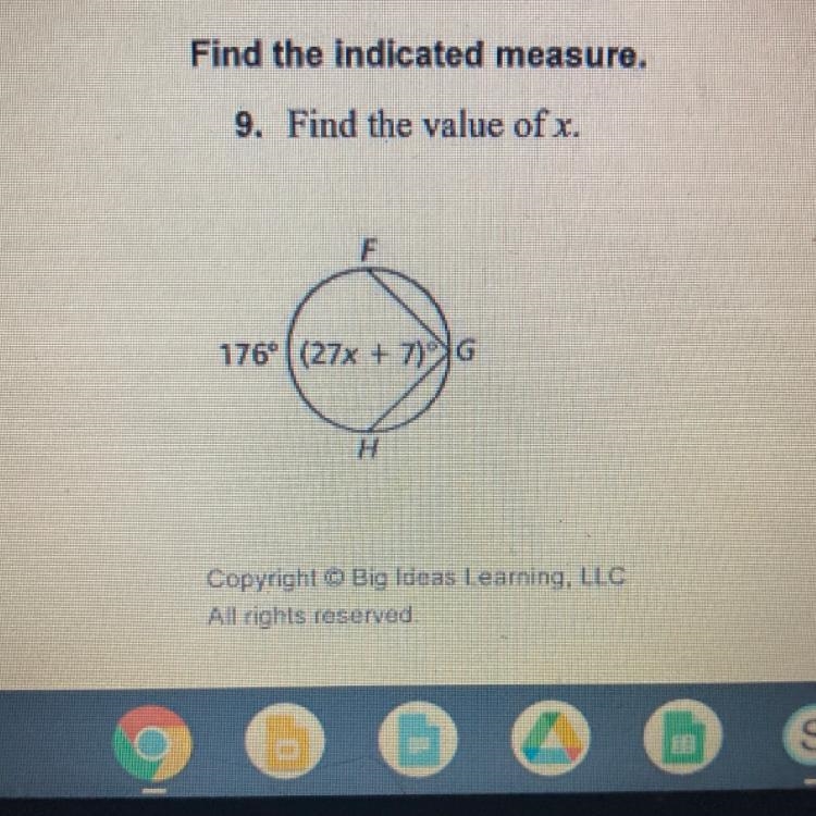 Value of x? with work-example-1