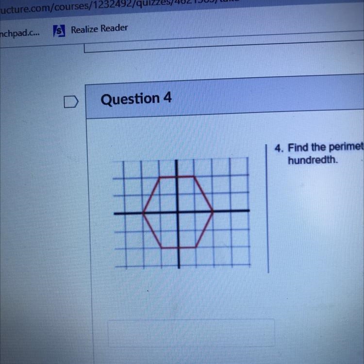 4. Find the perimeter of the hexagon. Round to the nearest hundredth.-example-1