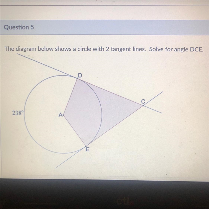 Someone please help?? Solve for angle DCE-example-1