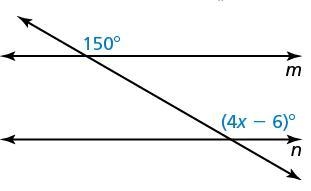 Find the value of x that makes m∥n. Lines m and n are parallel when x=-example-1